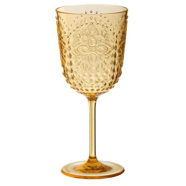 Meruňková plastová sklenička na noze Aqua Apricot - Ø 9*20cm / 400ml J-Line by Jolipa