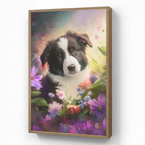 OnlyWow DOBÍJECÍ NOČNÍ LAMPIČKA Štěně - Slunce - Květiny - Příroda - Border kolie - Pes 60x90 cm
