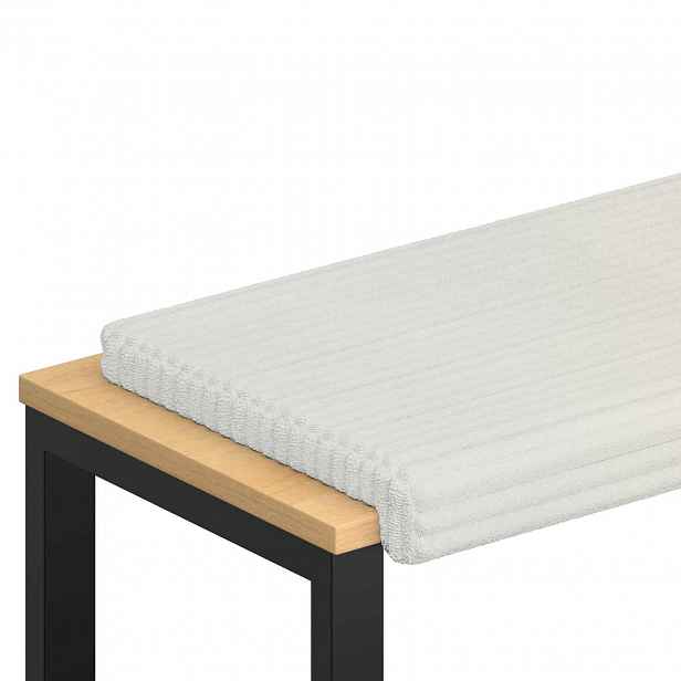 vidaXL Polštář na lavici Hladký kord Krémová Hloubka 35 cm