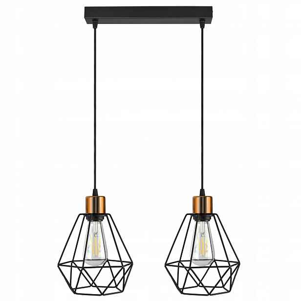 Závěsná lampa Lustr Stropní Svítidlo Diamant Měď Led