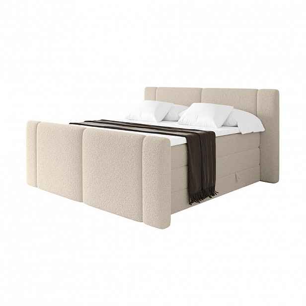 ALTDECOR POSTEL boxspring s matracemi H3/H4 - EVON KING Zanozek - 140x200 cm Tmavě béžová