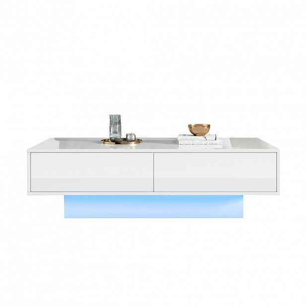 FLIEKS KONFERENČNÍSTOLEK 115x55cm Bílý LED 2 Zásuvky