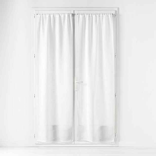 Hladké Bílé Záclony S Efektem Lnu Elegantní Carlin 70 X 200 CM, Sada 2 Ks