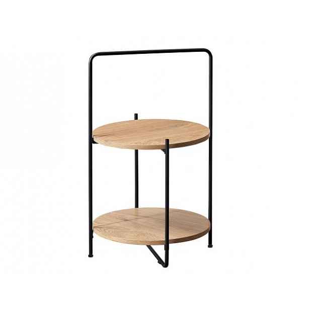 Příruční stolek, dub / černá, EMRIO