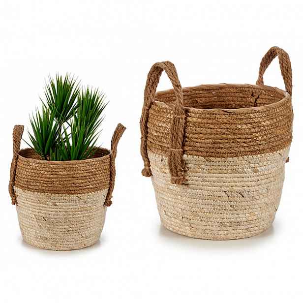 Slaměný kulatý obal na květináč TWO STRAW