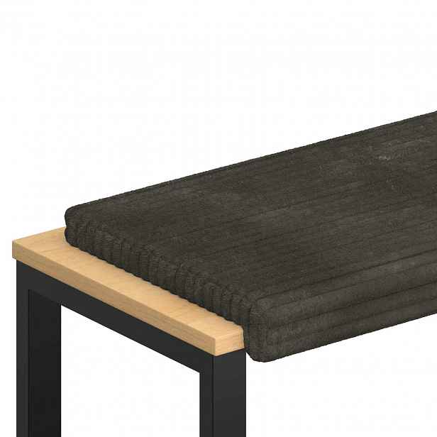 vidaXL Polštář na lavici Hladký kord Antracitová Hloubka 35 cm