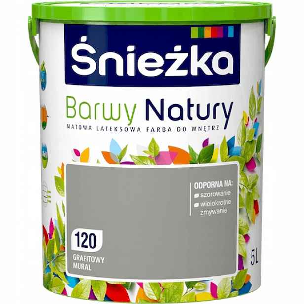 Barva na stěny Barvy přírody 5 l 120 Grafitová Mural