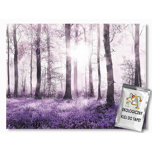 Fototapeta Flizelina Les Stromy Fialové Květy Zvonky 368x254 130g