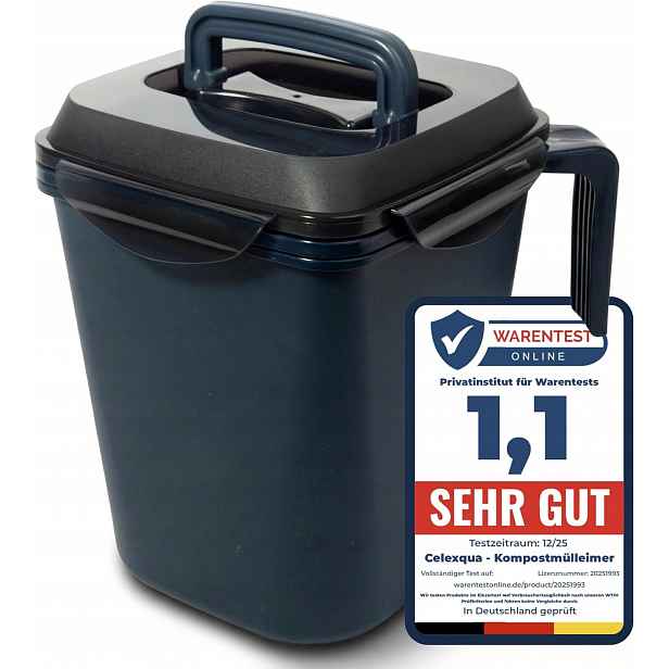 Kuchyňský Koš Na Kompost 5 L Šedý S Úchyty, Vzduchotěsný