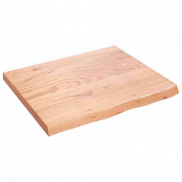 vidaXL Koupelnová deska hnědá 60x50x(2-4) cm ošetřený masivní dřevo