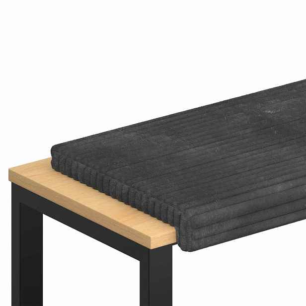 vidaXL Polštář na lavici Hladký kord Tmavě šedá Hloubka 35 cm