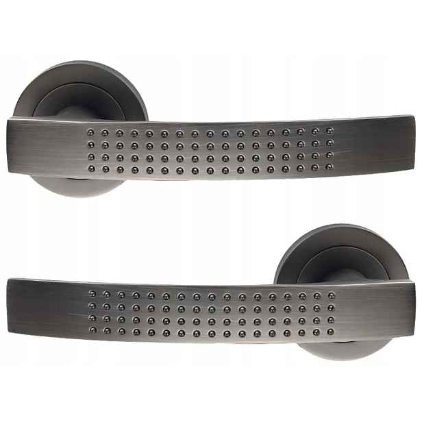 2 dveřní kování Louna, rozetové kování, průměr 50 mm, hliník, tmavě šedý