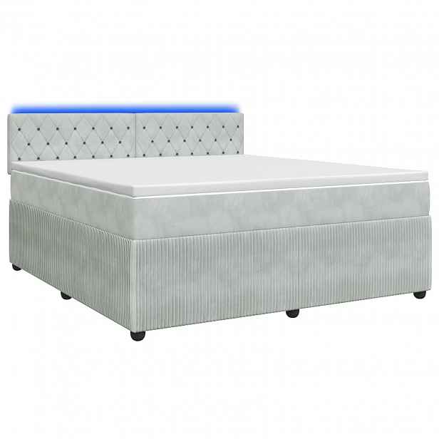 vidaXL Postel boxspring s matrací Světle šedá 140 x 200 cm Samet