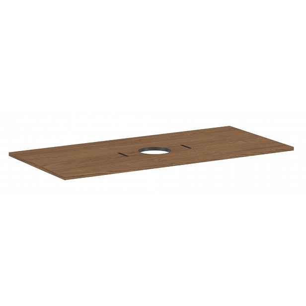 Hansgrohe Xilesa E - Deska pod umyvadlo, 118x55 cm, výřez uprostřed, matná bílá 54277700