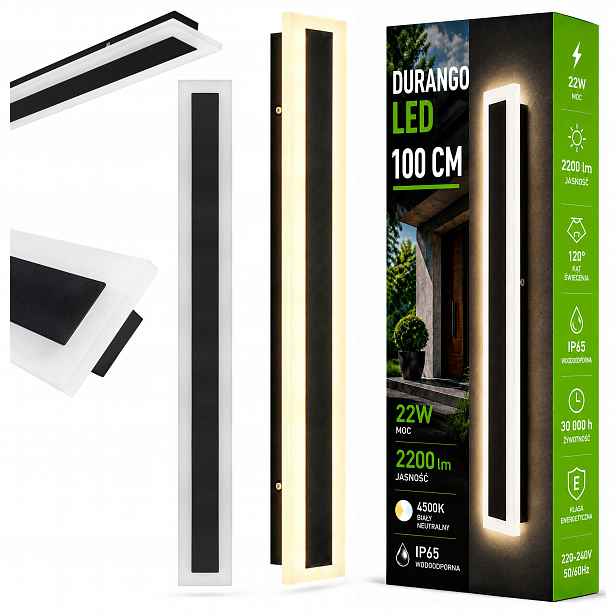 Led lampa 100 cm nástěnná zahradní fasádní venkovní lampa akrylová