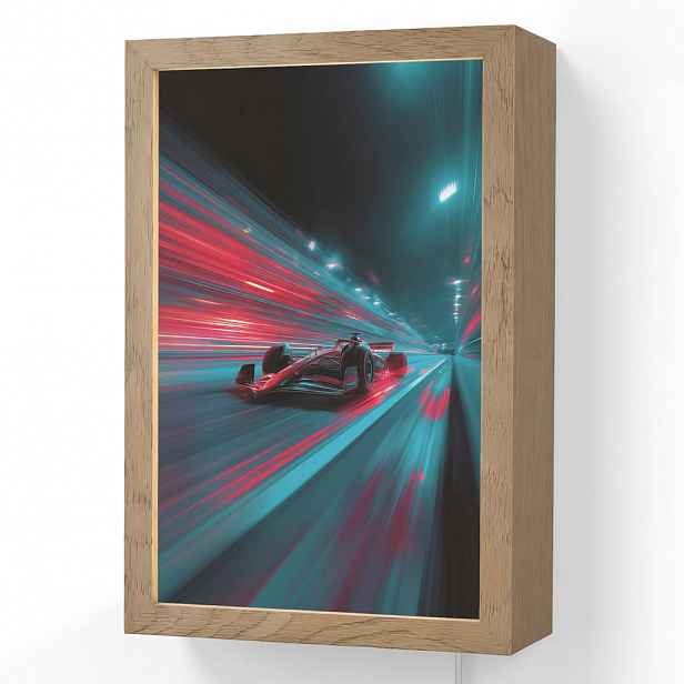 OnlyWow NÁSTĚNNÁ LAMPA Závodní auto - Červená - Rychlost 20x30 cm