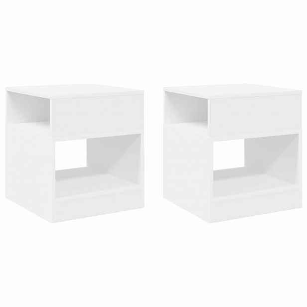 vidaXL Odkládací stolek 2 ks Bílá 40,5 x 40 x 45 cm Kompozitní dřevo