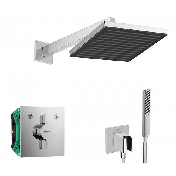 Hansgrohe - Sprchový set s baterií pod omítku, s tělesem, 26x26 cm, chrom SANI21HHH001