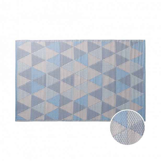 Butlers COLOUR CLASH Vnitřní a venkovní koberec trojúhelníky 180 x 120 cm - pastelově modrá