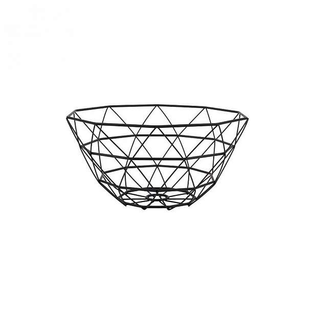 Černá mísa na ovoce PT LIVING Diamond, ⌀ 30 cm