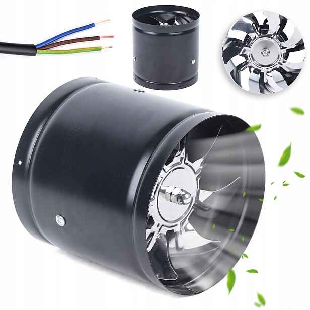 Kanálový odtahový ventilátor 150 mm 40W měděný kabel, stabilní provoz