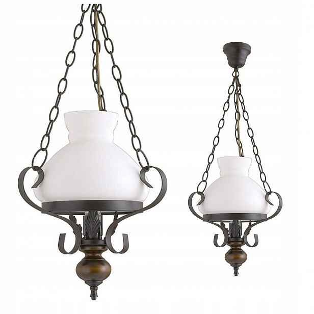 Rustikální závěsná lustrová lampa do obývacího pokoje