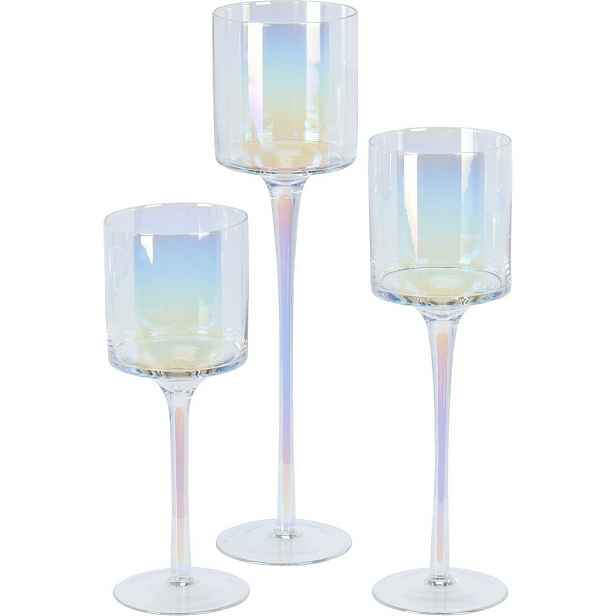 Sada dekorativních skleněných svícnů Home and Styling, 3 ks