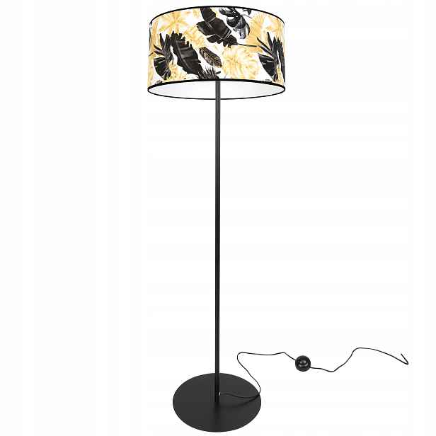 Stojací Lampa Elegantní Stínidlo Zlaté Květiny Led