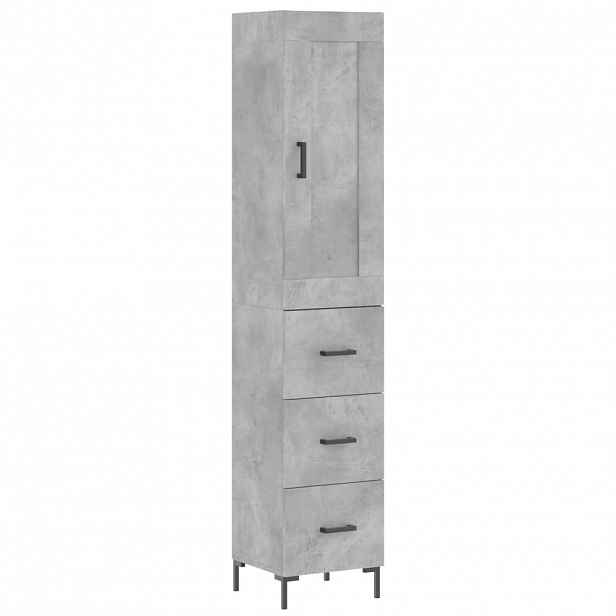 vidaXL Skříň highboard betonově šedá 34,5x34x180 cm kompozitní dřevo