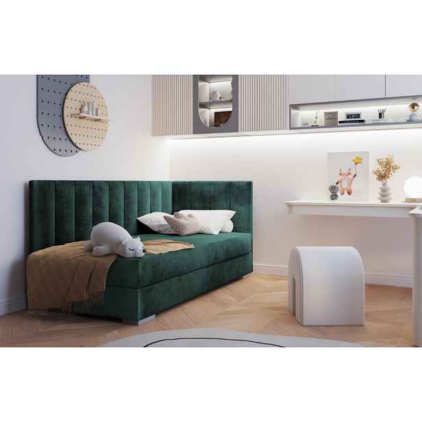 ArtBed Dětská postel COIMBRA III | zelená 90 x 200 cm Provedení: pravé
