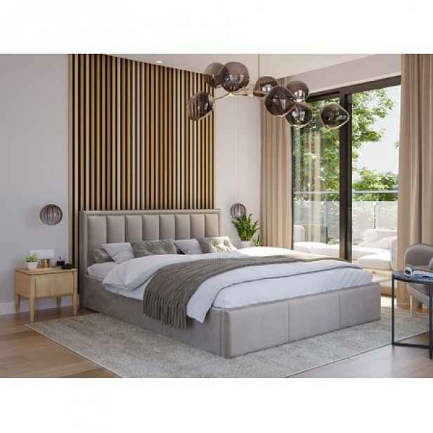 Čalouněná postel MOON rozměr 140x200 cm Krémová