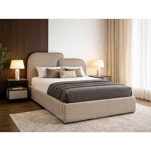 Designová postel 140x200 KANANI - béžová