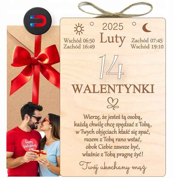 Dřevěná Kartička Z Kalendáře Dárek K Valentýnu Pro Manžela Od Manželky Magnet
