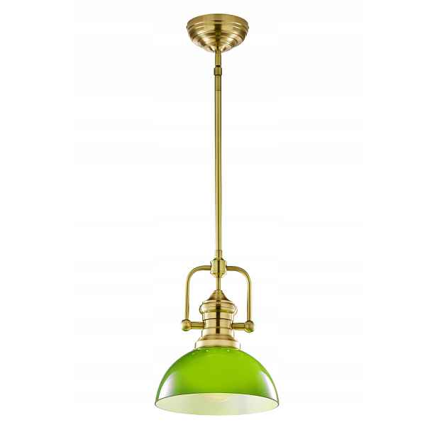 Jupiter Závěsná lampa industriální zelená kopule E27 15W Platino