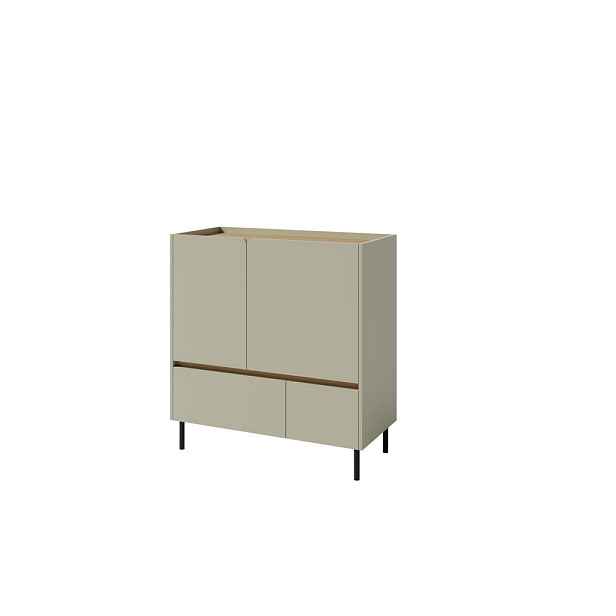 MASSENO KOMODA MURO, 95/105/40 cm s 2 zásuvkami a 2 dvířky, světle zelená