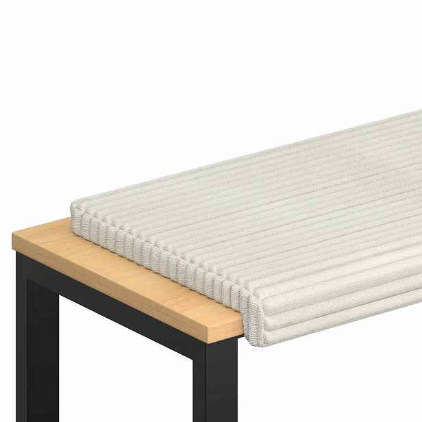 vidaXL Polštář na lavici Hladký kord Krémová Hloubka 35 cm
