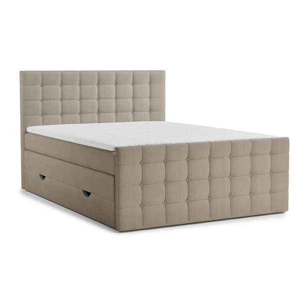 Béžová boxspring postel s úložným prostorem 180x200 cm Tasca – Maison de Rêve