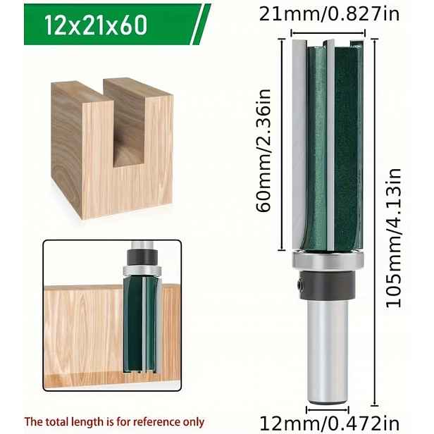 Fréza Rovná Drážkovací Dlouhé Ložisko 21x60x12/4z FT1-21-60-12 Dřevo Deska