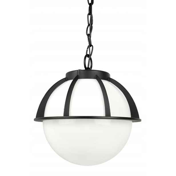 Venkovní závěsná zahradní lampa černá koule 25 cm bílá nebo kouřová Su-ma