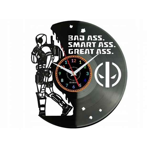 Deadpoll Superhrdina Nástěnné Hodiny Vinylová Deska Dárek Památka