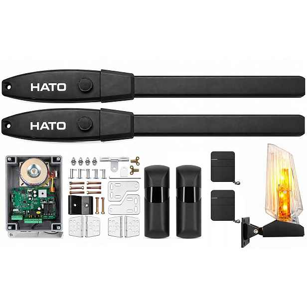 Pohon pro dvoukřídlou bránu Hato Swing 023 24V 2x dálkové ovládání, foto, Led lampa