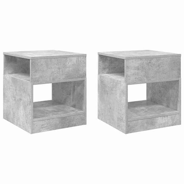 vidaXL Odkládací stolek 2 ks Betonově šedá 40,5 x 40 x 45 cm