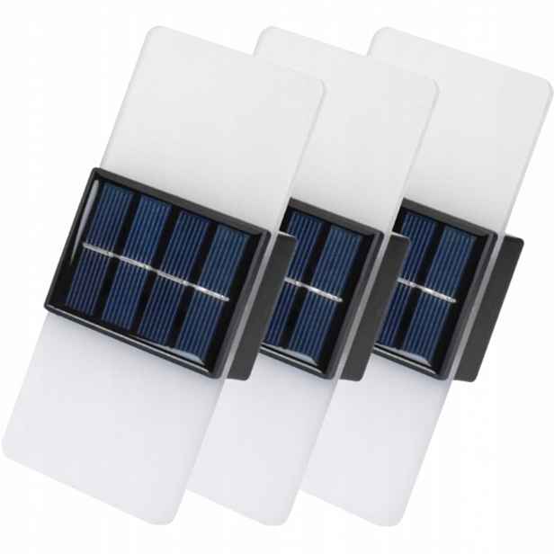 3x Solární nástěnné svítidlo Solární lampa Akryl Led Venkovní senzor soumraku