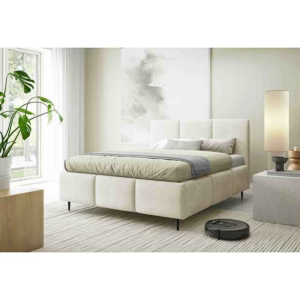 Manželská postel 140x200 VIONA LEG s úložným prostorem - ecru 1