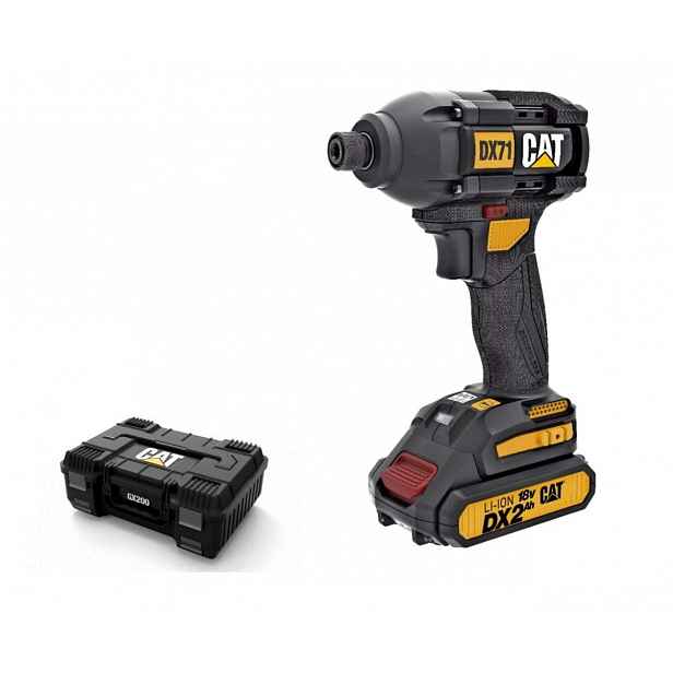 Caterpillar - 18V AKU rázový utahovák, 2x aku 2,0 Ah Li-Ion, nabíječka DX71