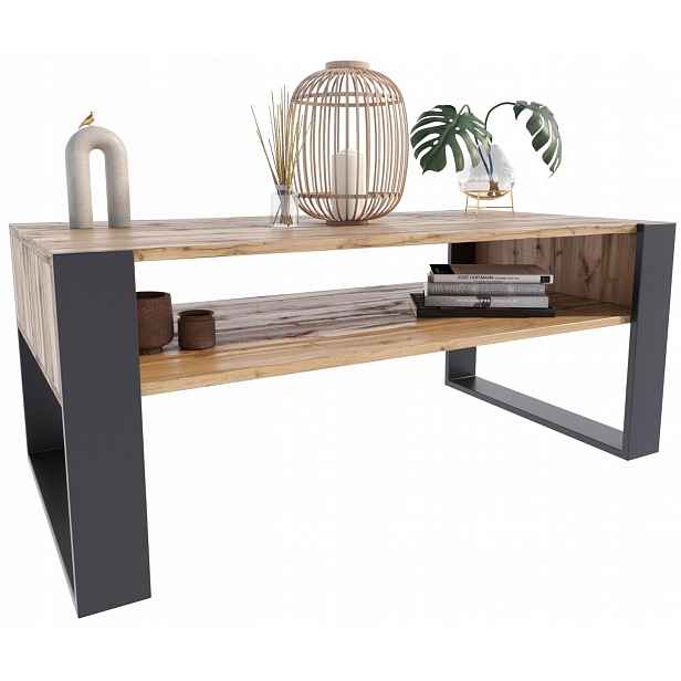 Kávový stolek Kaja 120 cm wotan-černý loft Per