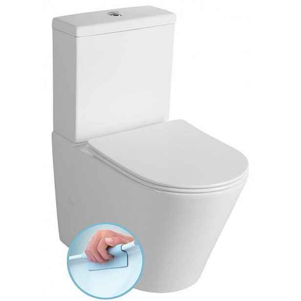 SAPHO - PACO WC kombi, Rimless, spodní/zadní odpad, bílá PC1012WR