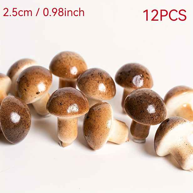 TEMU 12 ks Plastová Pěna Umělá Rostlina Tráva Houba, Mini Malá Houba pro Rekvizity/Dekorace Domova/Foto Rekvizity - 2CM/2.5CM