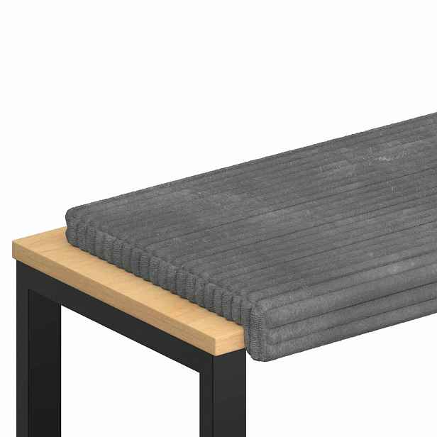 vidaXL Polštář na lavici Hladký kord Světle šedá Hloubka 35 cm