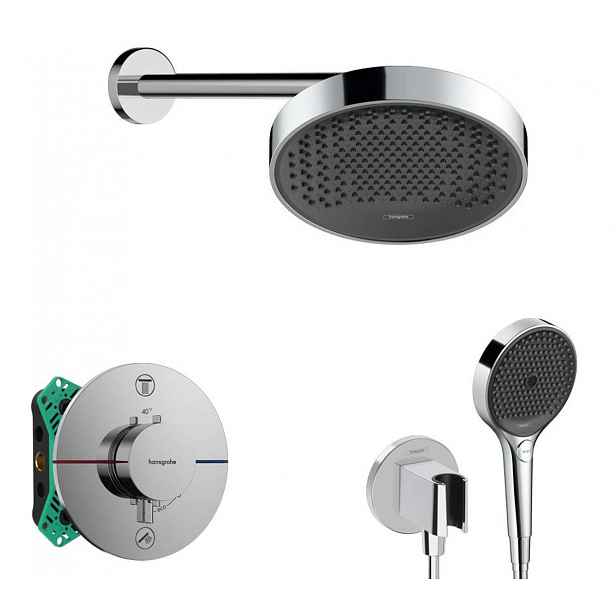 Hansgrohe - Sprchový set s termostatem pod omítku, s tělesem, průměr 25 cm, 3 proudy, chrom SANI21HHH006